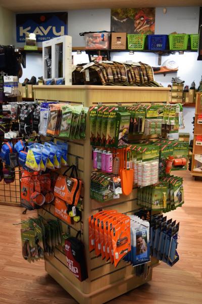 You'll also find accessories like insect repellent, poison ivy aid, hand warmers, sunscreen from Sunbum and even bear spray.
